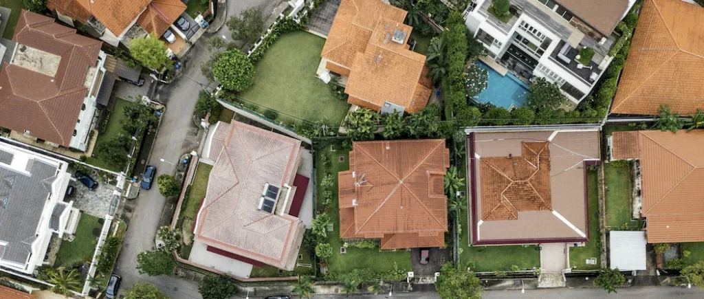 aerial view of houses
